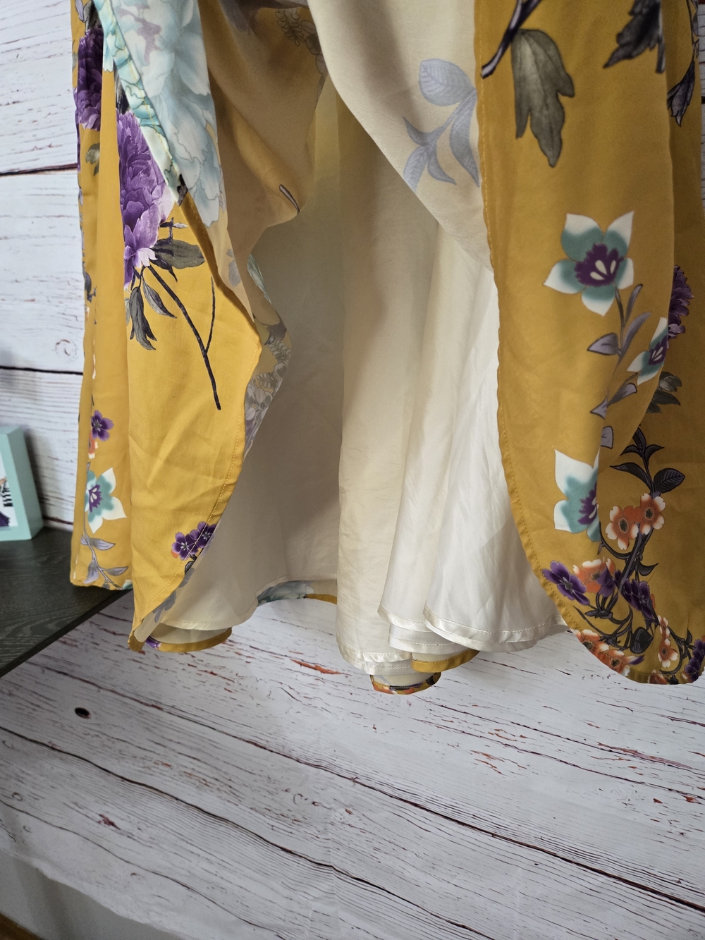 ModCloth Ikebana for All Floral A-Line Skirt Mustard Yellow XL - Picture 7 of 16
